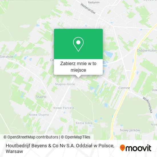 Mapa Houtbedrijf Beyens & Co Nv S.A. Oddział w Polsce