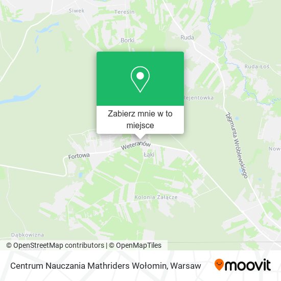 Mapa Centrum Nauczania Mathriders Wołomin