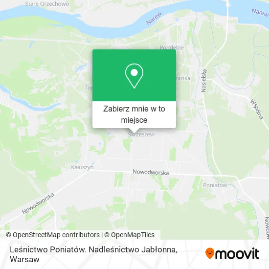 Mapa Leśnictwo Poniatów. Nadleśnictwo Jabłonna