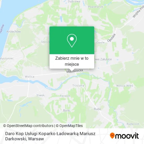 Mapa Daro Kop Usługi Koparko Ładowarką Mariusz Darkowski