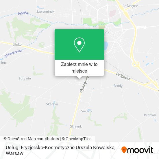 Mapa Usługi Fryzjersko-Kosmetyczne Urszula Kowalska