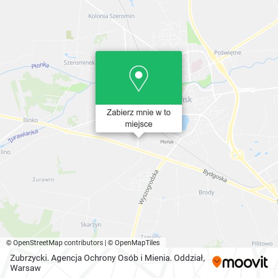 Mapa Zubrzycki. Agencja Ochrony Osób i Mienia. Oddział