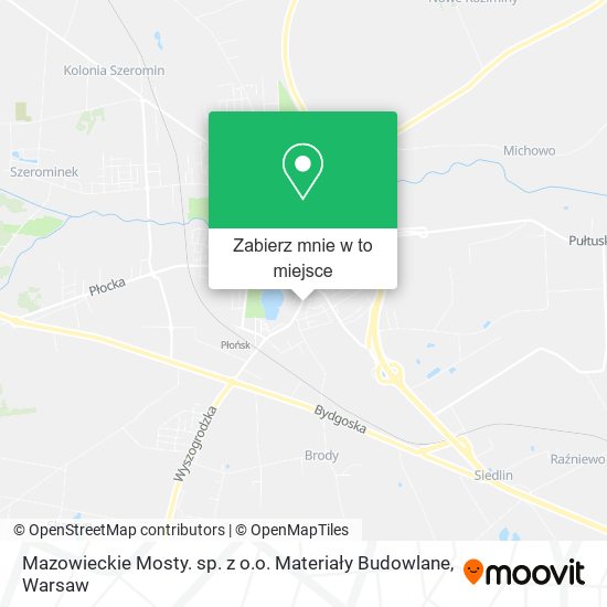 Mapa Mazowieckie Mosty. sp. z o.o. Materiały Budowlane