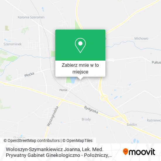 Mapa Wołoszyn-Szymankiewicz Joanna, Lek. Med. Prywatny Gabinet Ginekologiczno - Położniczy