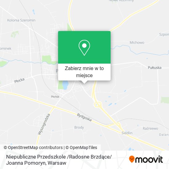 Mapa Niepubliczne Przedszkole /Radosne Brzdące/ Joanna Pomoryn