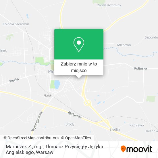 Mapa Maraszek Z., mgr, Tłumacz Przysięgły Języka Angielskiego