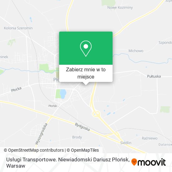 Mapa Usługi Transportowe. Niewiadomski Dariusz Płońsk