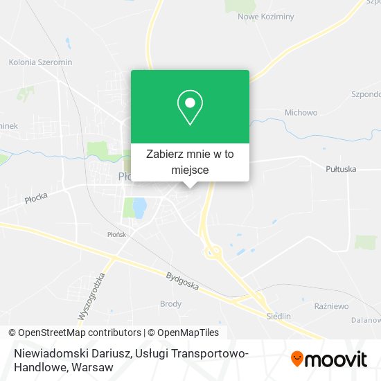 Mapa Niewiadomski Dariusz, Usługi Transportowo-Handlowe