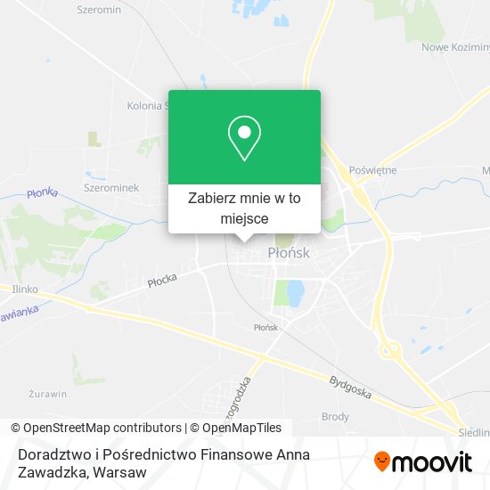 Mapa Doradztwo i Pośrednictwo Finansowe Anna Zawadzka