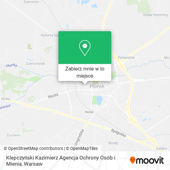 Mapa Klepczyński Kazimierz Agencja Ochrony Osób i Mienia