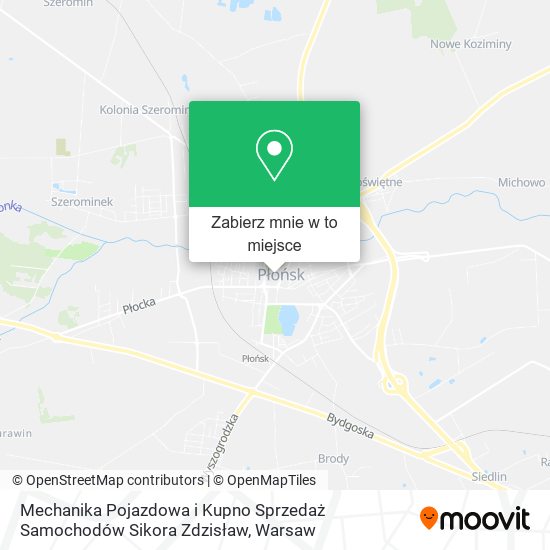 Mapa Mechanika Pojazdowa i Kupno Sprzedaż Samochodów Sikora Zdzisław