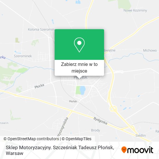 Mapa Sklep Motoryzacyjny. Szcześniak Tadeusz Płońsk