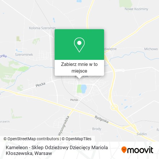 Mapa Kameleon - Sklep Odzieżowy Dziecięcy Mariola Kłoszewska