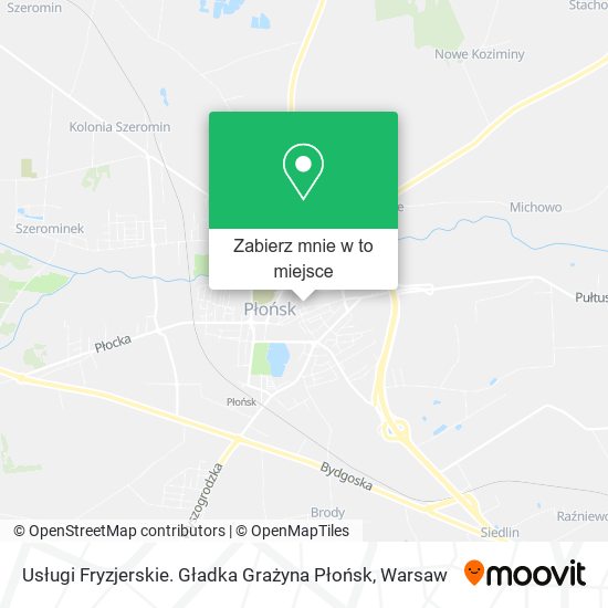 Mapa Usługi Fryzjerskie. Gładka Grażyna Płońsk