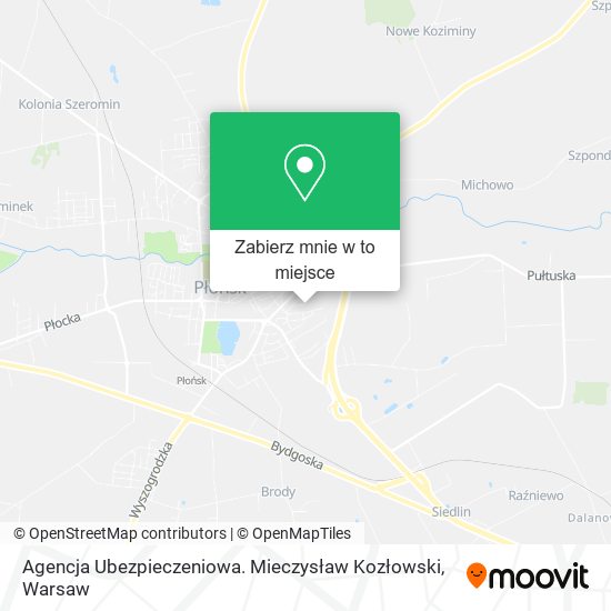 Mapa Agencja Ubezpieczeniowa. Mieczysław Kozłowski