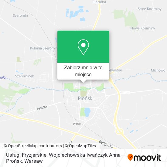 Mapa Usługi Fryzjerskie. Wojciechowska-Iwańczyk Anna Płońsk