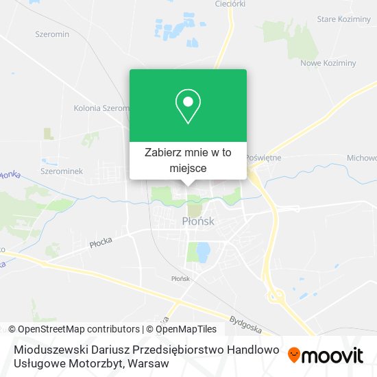 Mapa Mioduszewski Dariusz Przedsiębiorstwo Handlowo Usługowe Motorzbyt