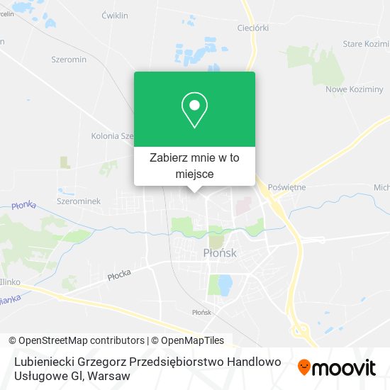 Mapa Lubieniecki Grzegorz Przedsiębiorstwo Handlowo Usługowe Gl