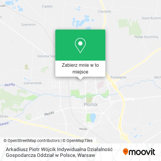 Mapa Arkadiusz Piotr Wójcik Indywidualna Działalność Gospodarcza Oddział w Polsce
