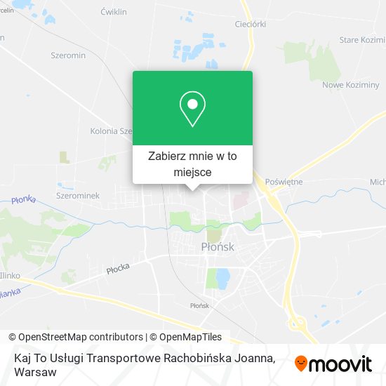 Mapa Kaj To Usługi Transportowe Rachobińska Joanna