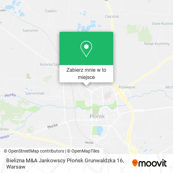 Mapa Bielizna M&A Jankowscy Płońsk Grunwaldzka 16