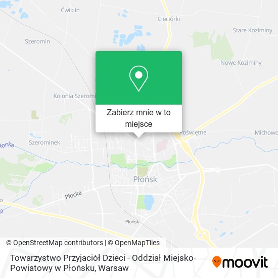 Mapa Towarzystwo Przyjaciół Dzieci - Oddział Miejsko-Powiatowy w Płońsku
