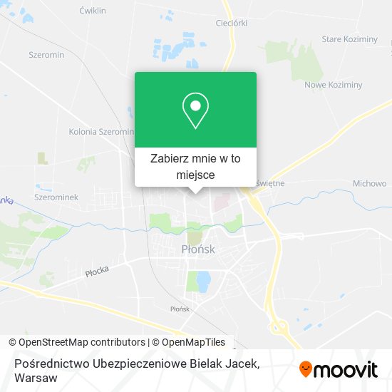 Mapa Pośrednictwo Ubezpieczeniowe Bielak Jacek