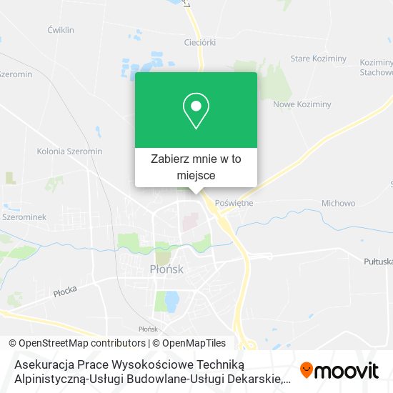 Mapa Asekuracja Prace Wysokościowe Techniką Alpinistyczną-Usługi Budowlane-Usługi Dekarskie