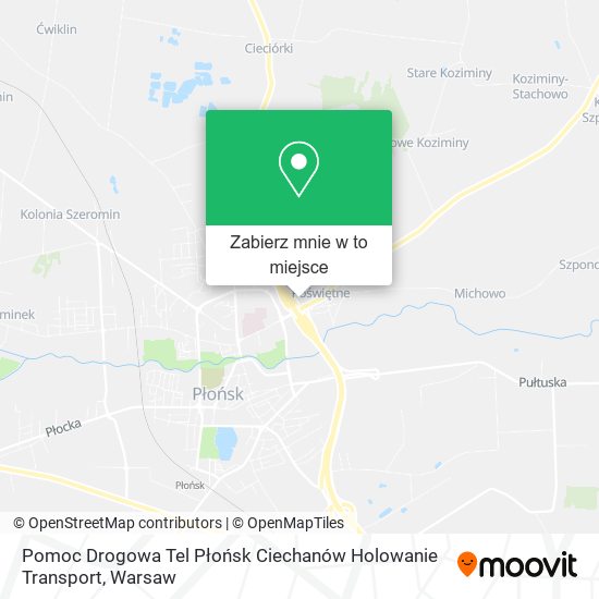 Mapa Pomoc Drogowa Tel Płońsk Ciechanów Holowanie Transport