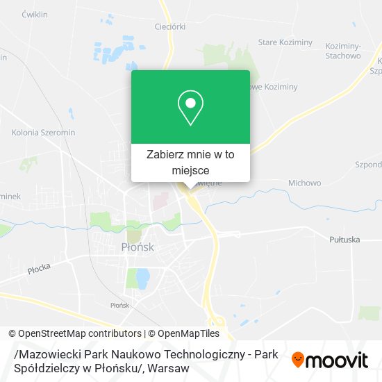 Mapa /Mazowiecki Park Naukowo Technologiczny - Park Spółdzielczy w Płońsku/