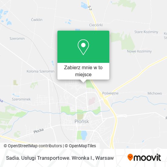 Mapa Sadia. Usługi Transportowe. Wronka I.