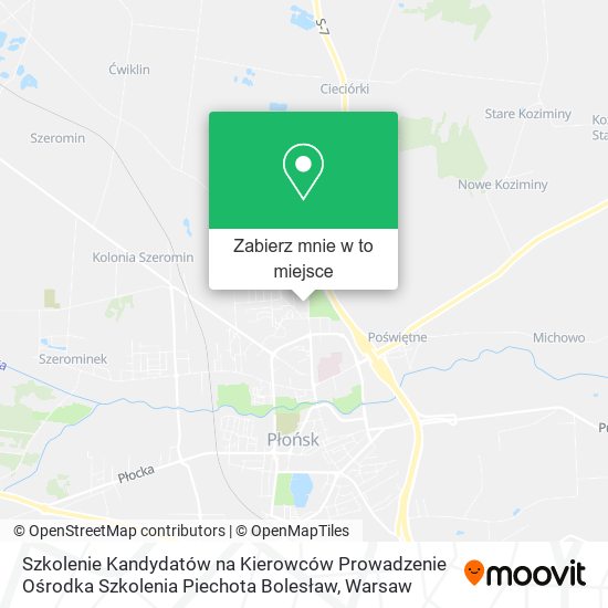 Mapa Szkolenie Kandydatów na Kierowców Prowadzenie Ośrodka Szkolenia Piechota Bolesław