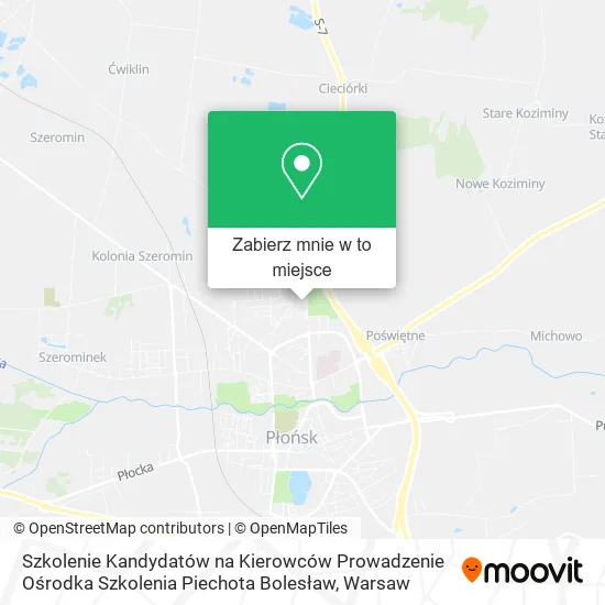 Mapa Szkolenie Kandydatów na Kierowców Prowadzenie Ośrodka Szkolenia Piechota Bolesław