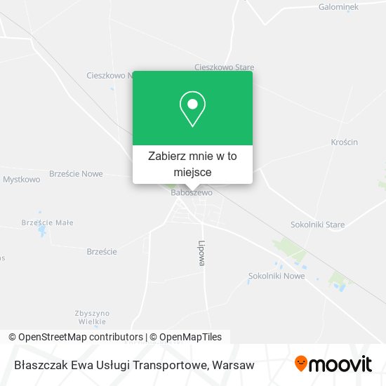 Mapa Błaszczak Ewa Usługi Transportowe