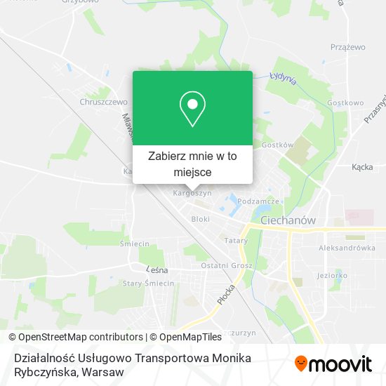 Mapa Działalność Usługowo Transportowa Monika Rybczyńska