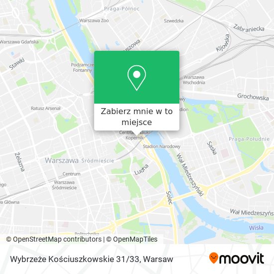 Mapa Wybrzeże Kościuszkowskie 31/33