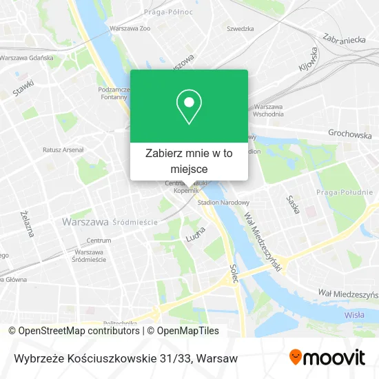 Mapa Wybrzeże Kościuszkowskie 31/33