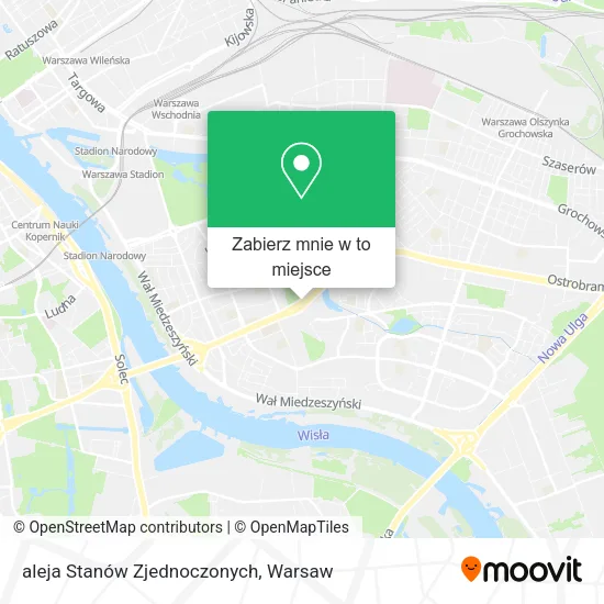 Mapa aleja Stanów Zjednoczonych