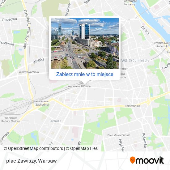 Mapa plac Zawiszy