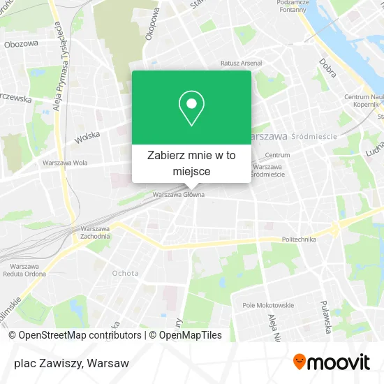 Mapa plac Zawiszy
