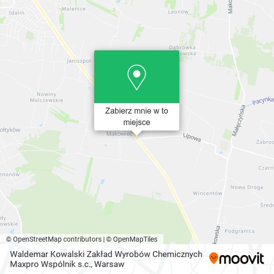 Mapa Waldemar Kowalski Zakład Wyrobów Chemicznych Maxpro Wspólnik s.c.