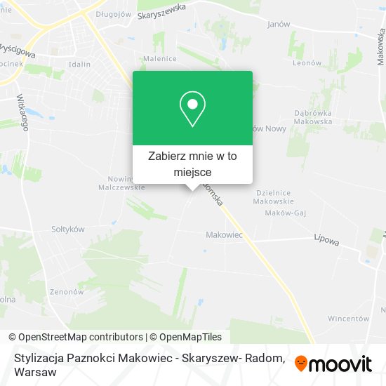 Mapa Stylizacja Paznokci Makowiec - Skaryszew- Radom