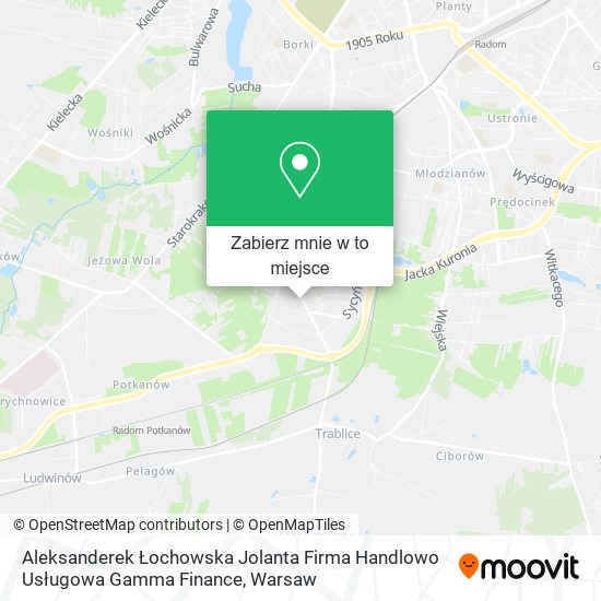 Mapa Aleksanderek Łochowska Jolanta Firma Handlowo Usługowa Gamma Finance