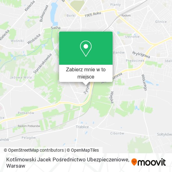 Mapa Kotlimowski Jacek Pośrednictwo Ubezpieczeniowe