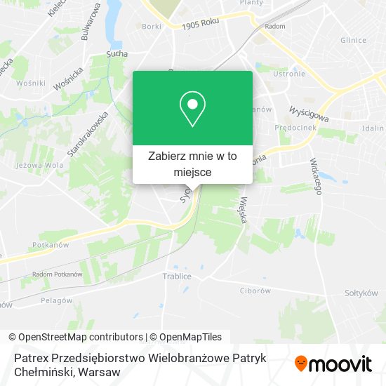 Mapa Patrex Przedsiębiorstwo Wielobranżowe Patryk Chełmiński