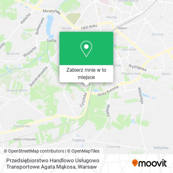 Mapa Przedsiębiorstwo Handlowo Usługowo Transportowe Agata Mąkosa