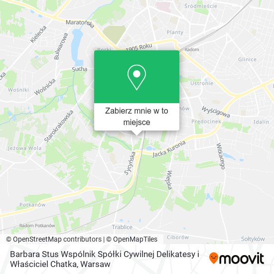 Mapa Barbara Stus Wspólnik Spółki Cywilnej Delikatesy i Właściciel Chatka