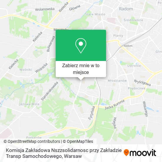 Mapa Komisja Zakładowa Nszzsolidarnosc przy Zakładzie Transp Samochodowego