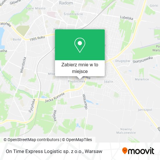 Mapa On Time Express Logistic sp. z o.o.