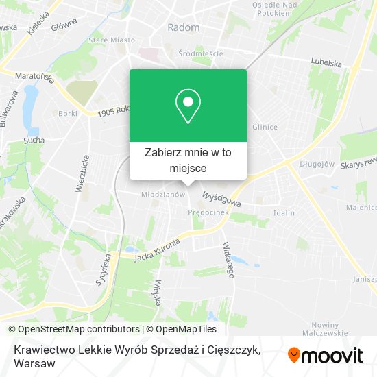 Mapa Krawiectwo Lekkie Wyrób Sprzedaż i Cięszczyk